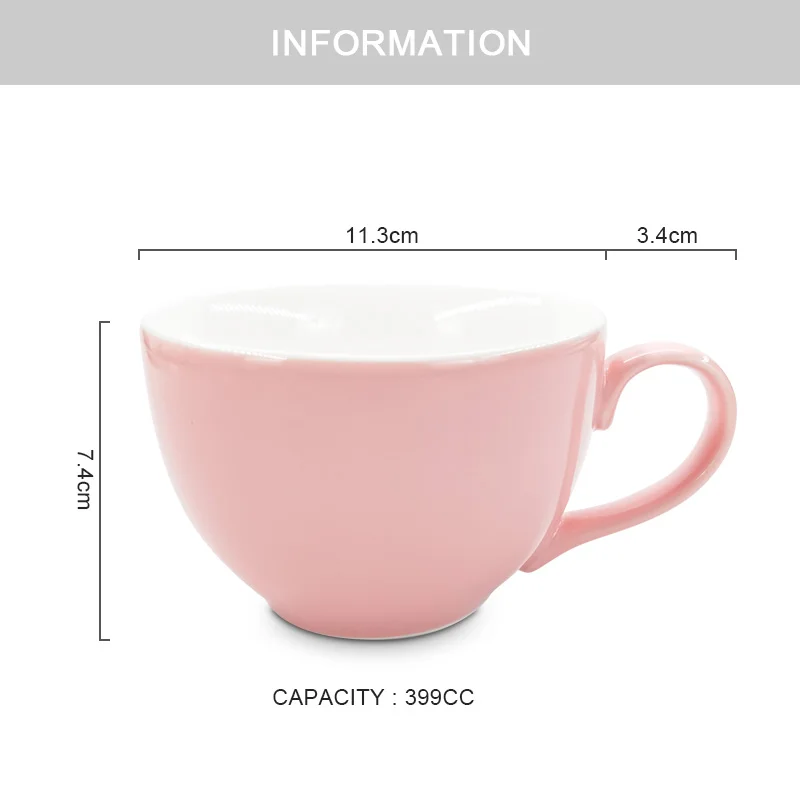 Wholesale new bone china breakfast cups ceramic pink coffee milk mugs for home, cafe
