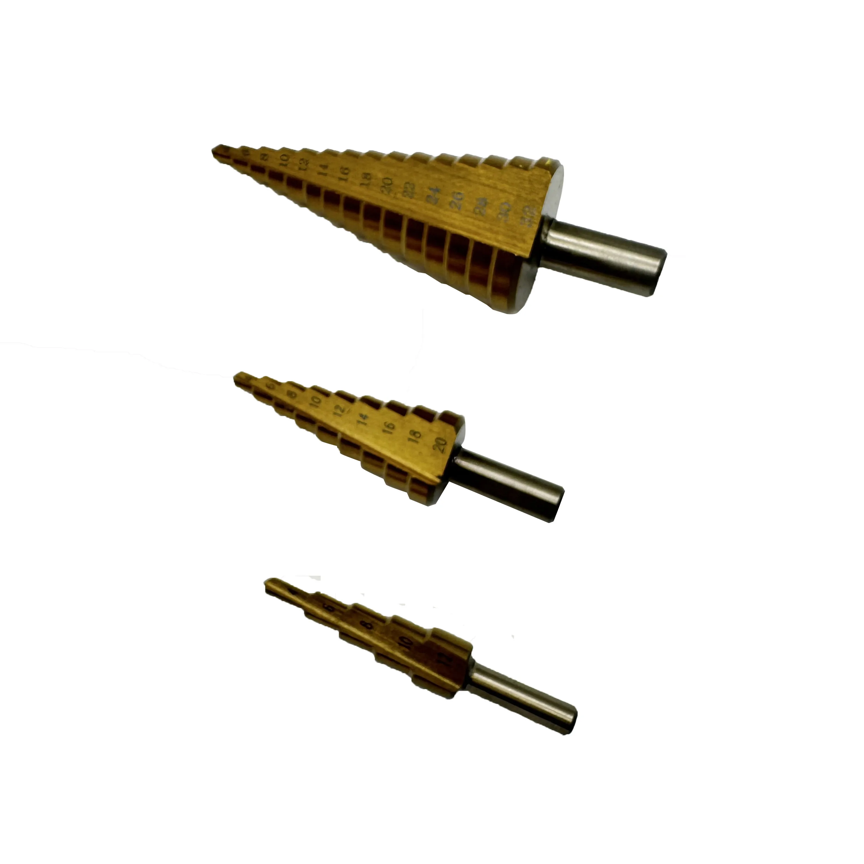 AutoErizo Plastic Box 3PCS set step drill straight flute spiral flute customized drill bit step drill bit set