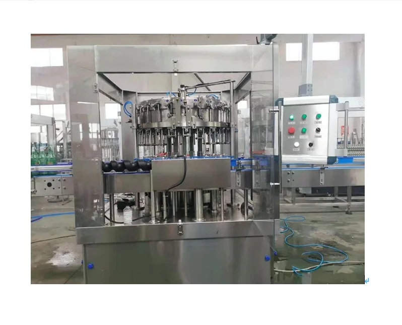 Automatic glass bottle carbonated or pure mineral water filling and labeling machine