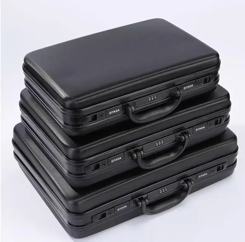 WETRUST 16' inch Black Dark Red Document Organizer Hard Case Storage Laptop Briefcase suitcase