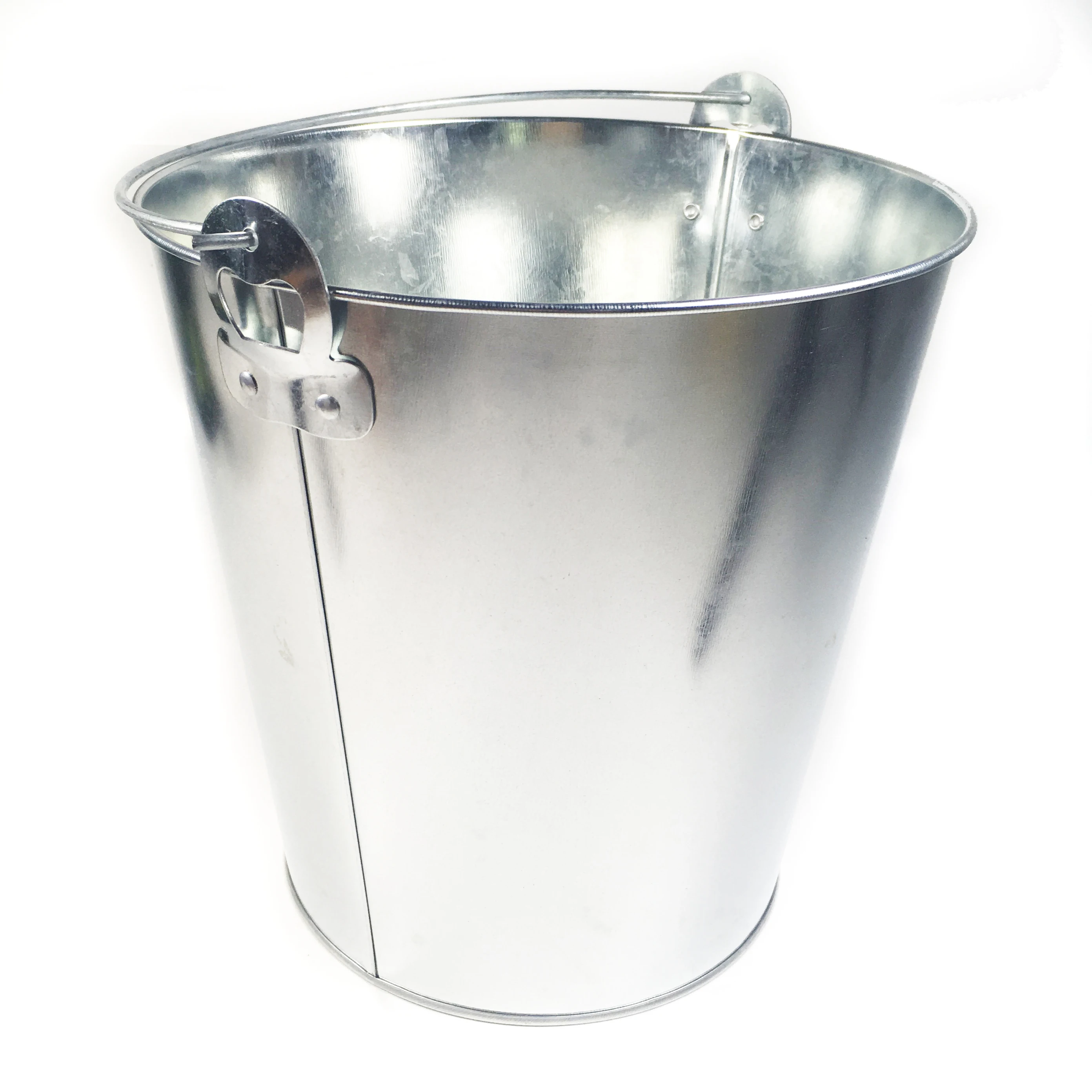 large round  8L metal Galvanized ice Bucket metal  beer bucket with bottle opener