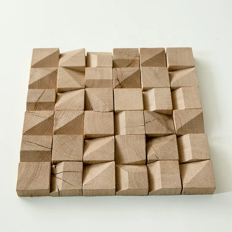 MUMU Natural Veneer Covering Interior Decoration Easy Install Decorative Wood Wall Panels Wooden Mosaics