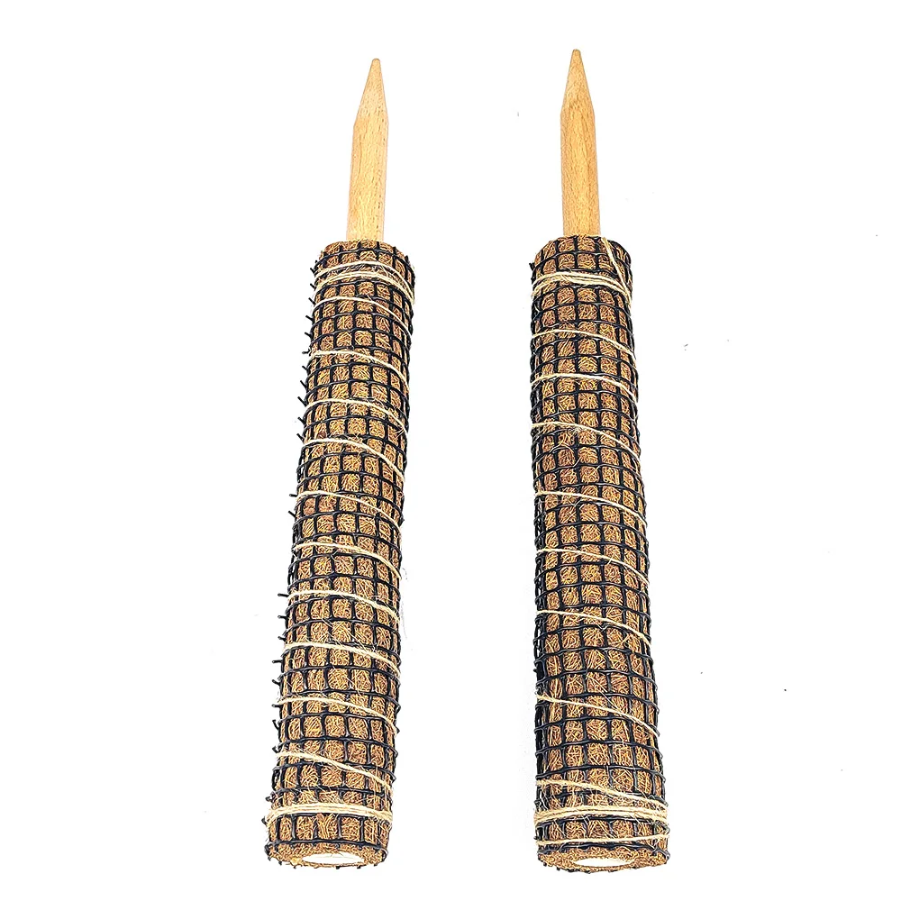 Black plastic mesh covered plant moss rod coconut shell totem pole for climbing plant vine growth climbing plant support