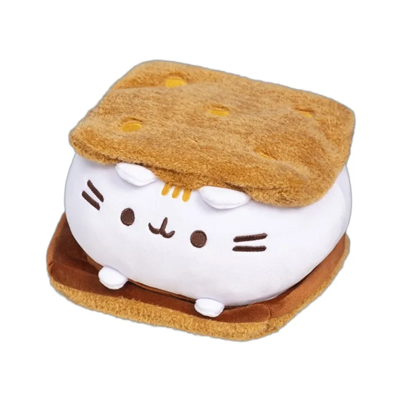 Kawaii Plush Sandwich Cookies Kitten Dolls Soft Cute Biscuit Cat Stuffed Dolls White Cat Plush Toys