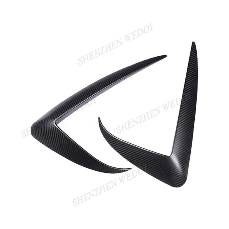 New Style Real Carbon Fiber Front Fog Light Trim Covers Eyebrow Stickers Car Exterior Accessories for Tesla Model 3