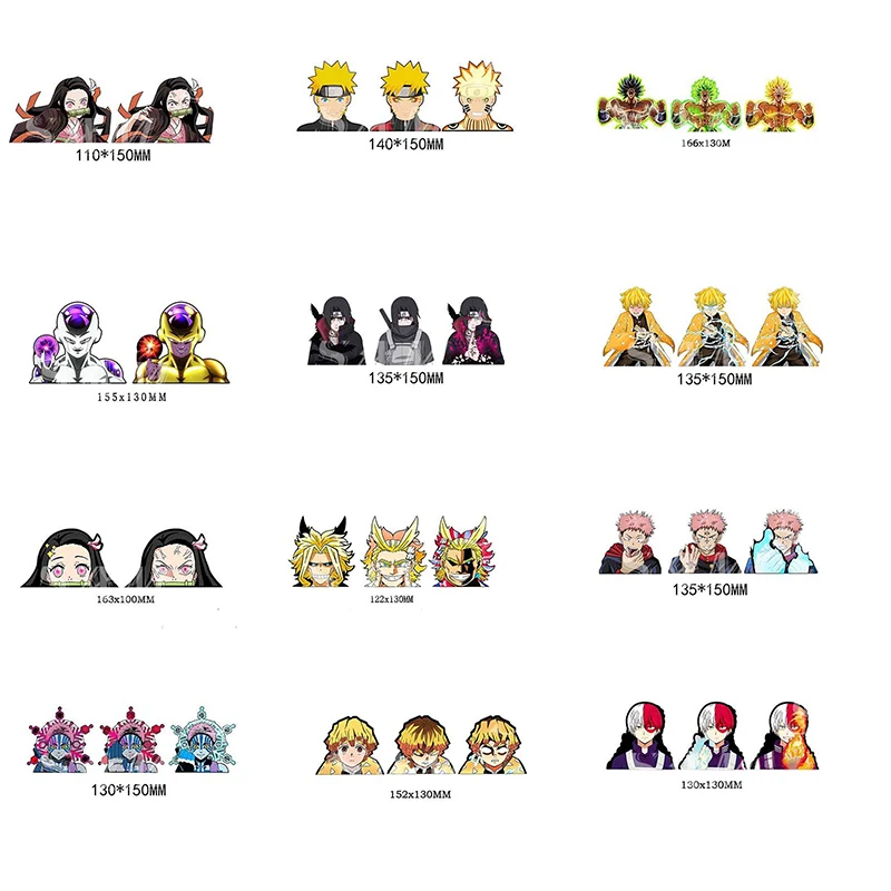 Anime Cartoon Sticker 3D Change Cool Demon Slayer Ninja Dragon Ball Car Stickers Wholesale Custom Promotional Gift for Kids
