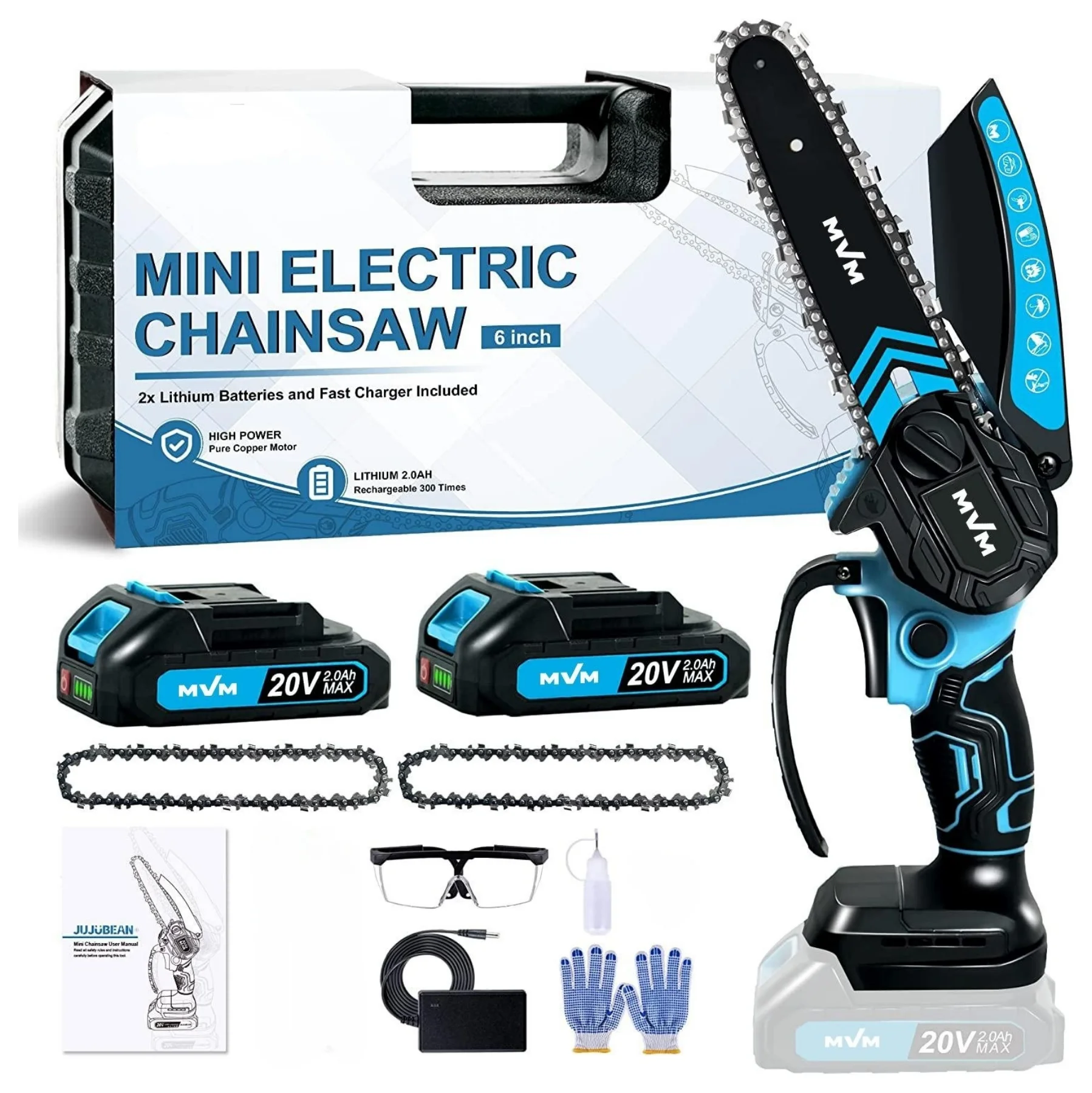 Mini Electric Chain Saw One-hand Woodworking Lithium Battery Pruning Chainsaw Cordless Garden Rechargeable Tool