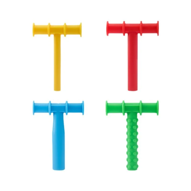 Трубка Jincan Chewy машинка для сенсорного жевания игрушка обучения речи TPR инструмент ротовой полости детей взрослых красный