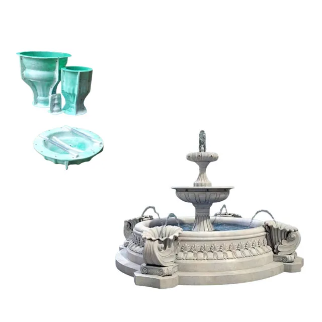 Modern Decorative fiberglass spill fountain White Marble Garden Water Fountain