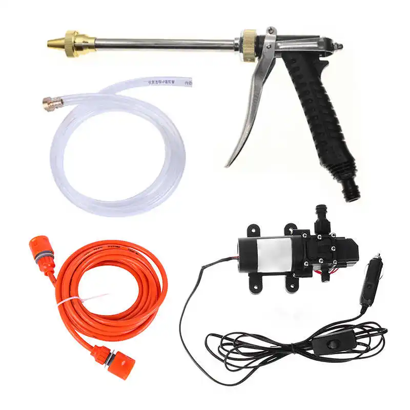 12V 100W 200PSI High Pressure Car Washer Spray Water Gun with Pump Kit Garden Lawn Sprayer Gun Cleaner Portable Cleaning Machine