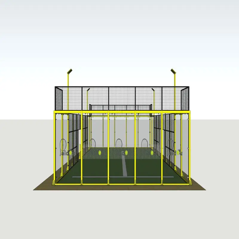 Modern Latest Custom-Made Eco Frame Mesh Metal Framework Independent Padel Tennis Court