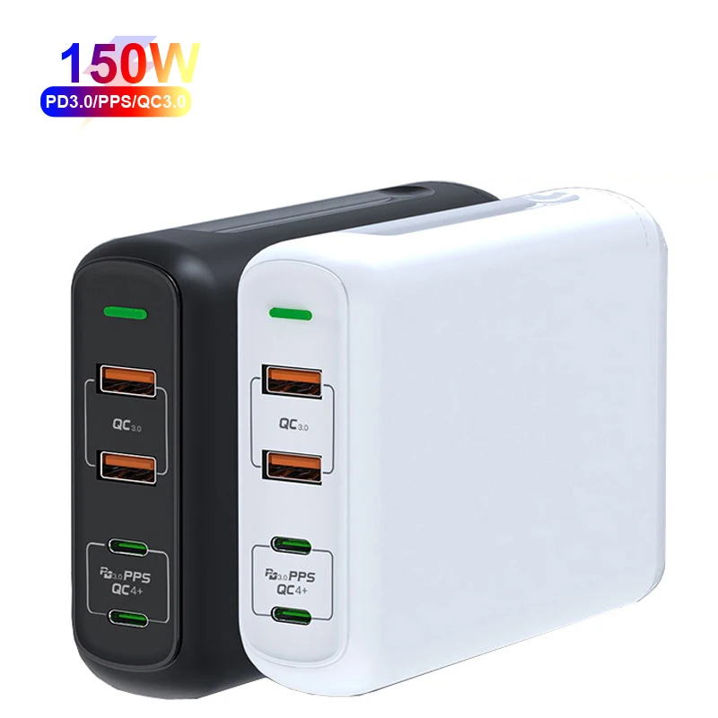Ган 150 Вт быстрой зарядки настольный USB C мульти телефонный адаптер мобильного PD QC3.0 стола зарядное устройство для iPhone Samsung