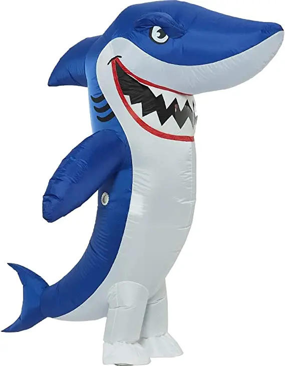 Супер сентябрьский надувной смешной костюм для вечеринки на Хэллоуин Для Взрослых Надувной Костюм полный костюм акула