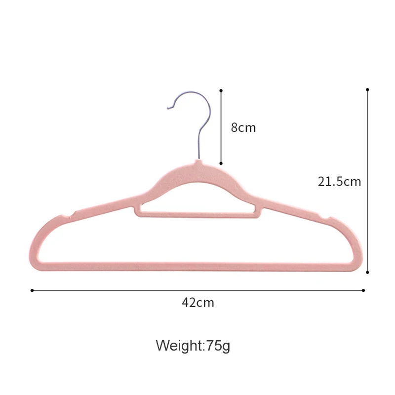 Cheap Price Velvet Hanger Non-slip Clothes Hangers Pink Black Gray Beige velvet Clothing Coat hangers For Home Hotel
