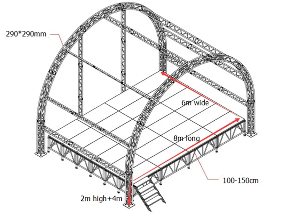 Hot Sale Stage Truss F34 Truss LED Screen Hanging Truss for Auto Show