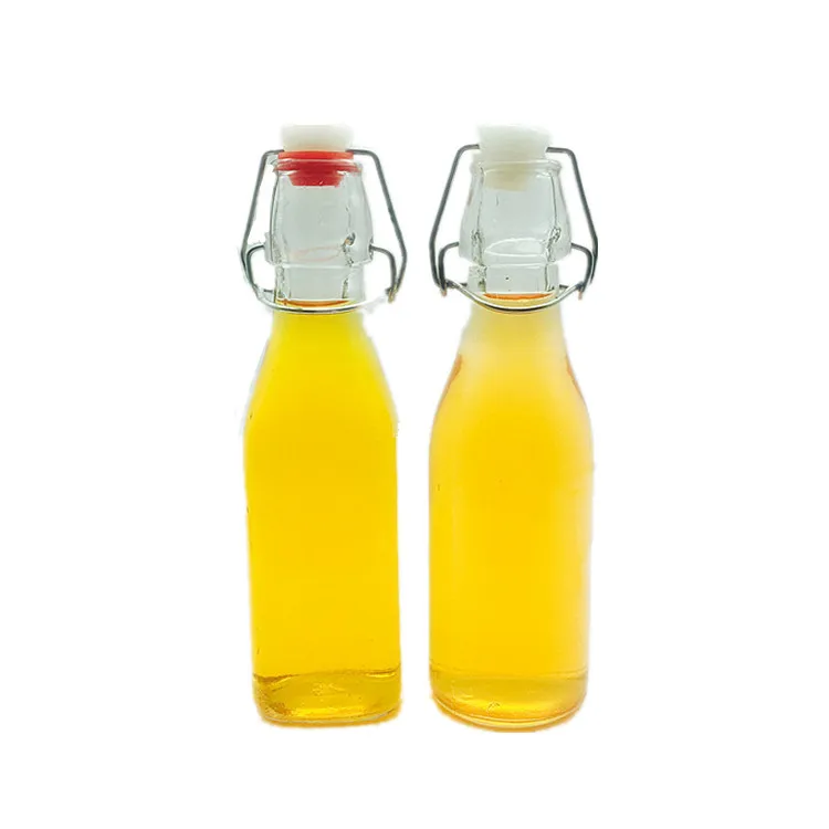 Clear swing top glass bottles 250ml for beer, water, kombucha tea