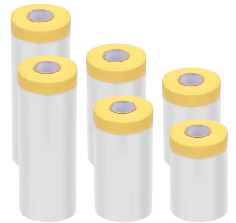 Pre-Adhesive Dust Paint Protective Drop Film for Furniture Car Floor Wall Painting Spray Protection