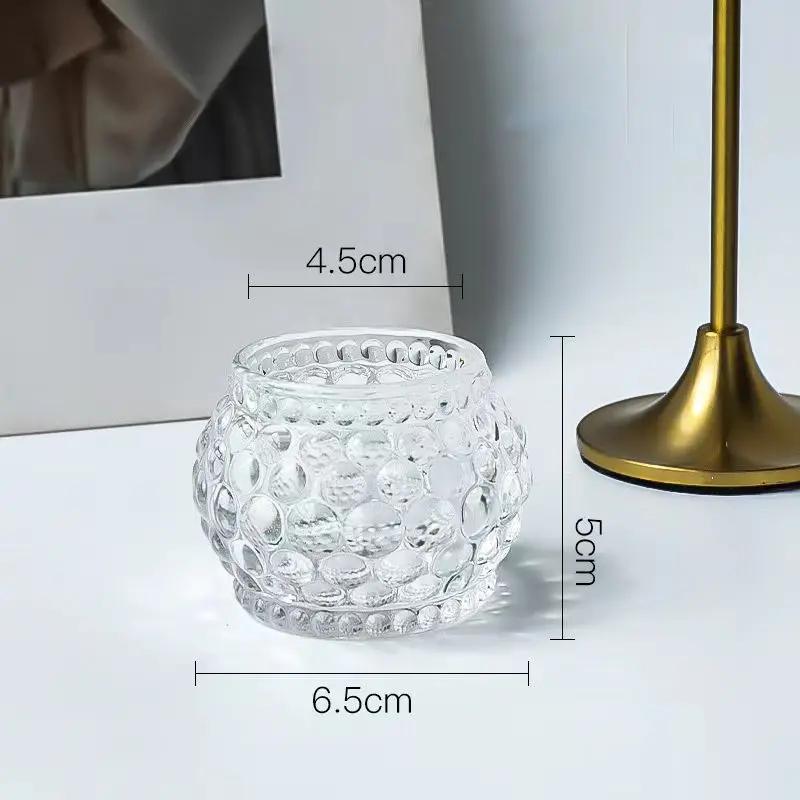 Factory Price High Quality  Clear  Glass Unique Candle Jars Candle Jar for Luxury Candles