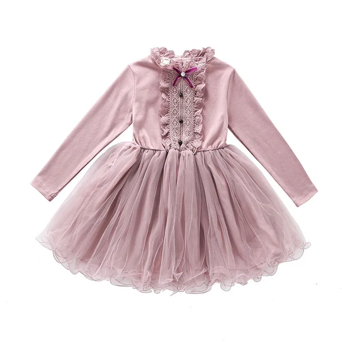 Wholesale Party Long Sleeve Muslim Princess Evening Elegant Kids Cotton Ruffle Dress For Children Make Up Clothes