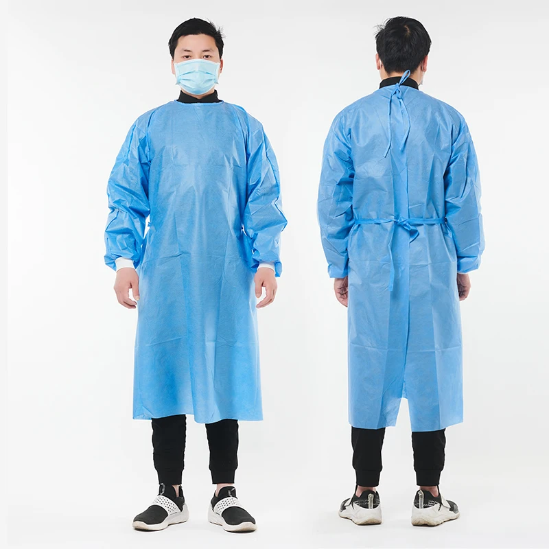 Jianqi AAMI Level 3  Sterile Disposable isolation gown Disposable SMMS surgical gown with Rib Cuff 45gsm SMS