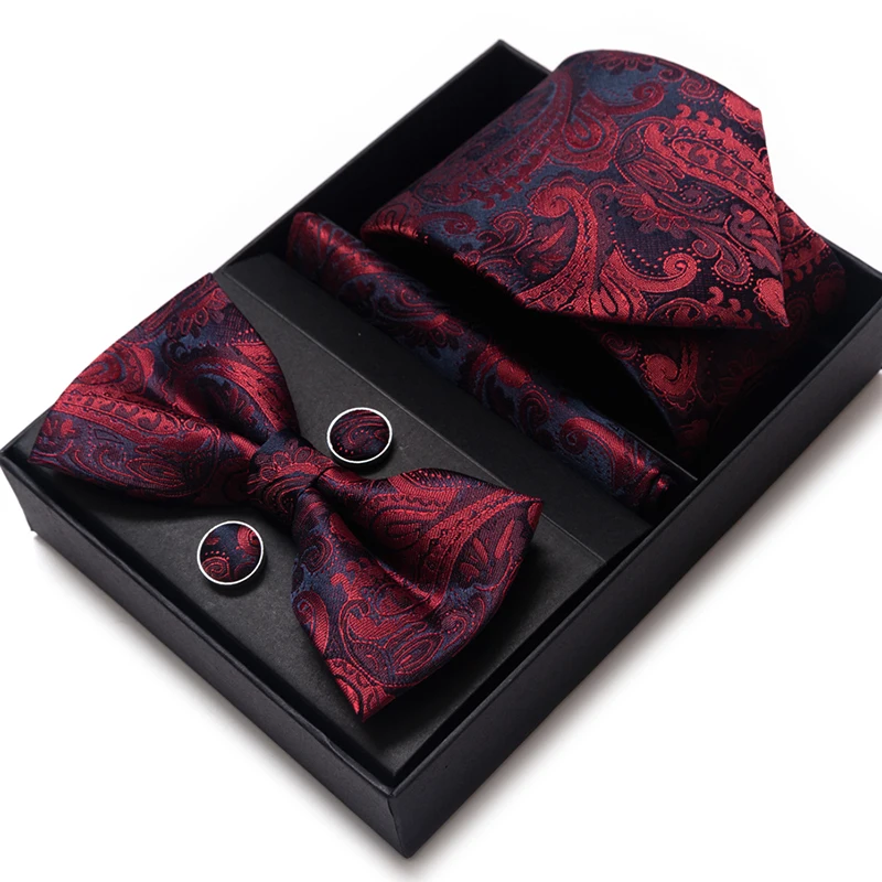 2022 latest design tie and pocket square set bowtie on tie Other Ties & Accessories