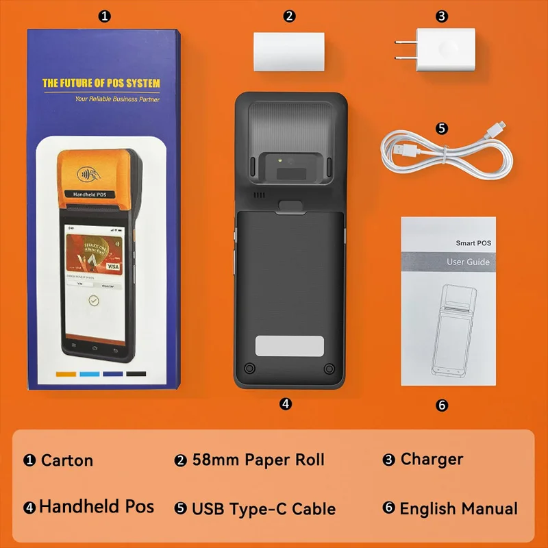 Oem NB55 android 14 с принтером мобильный умный Pos-аппарат портативный сенсорный Pos-система терминал 5 дюймов дисплей экран для продажи