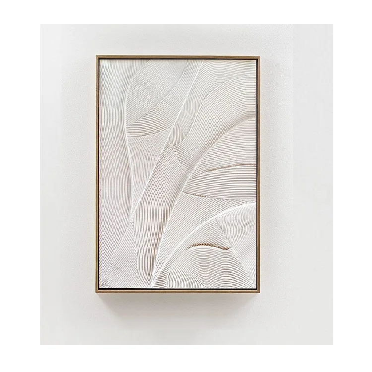 Hand drawn three-dimensional abstract oil painting with frame hand-painted oil painting canvas 3D wall art