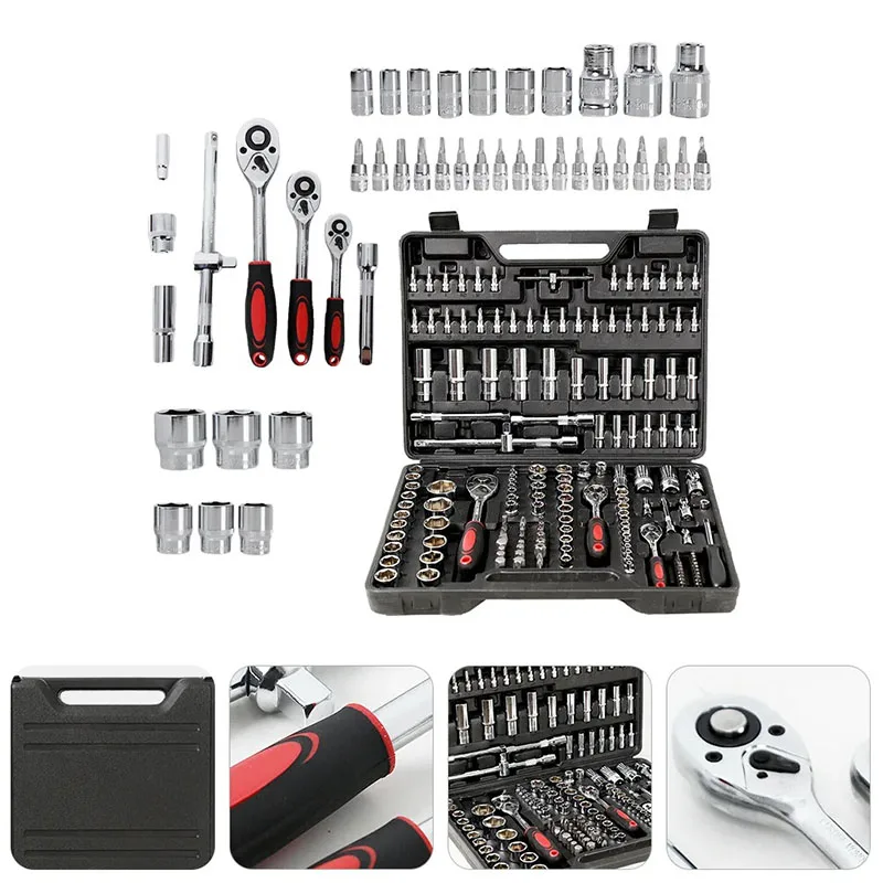 MACTANT 171 Pcs Ratchet Socket Wrench 1/4 Car Auto Repair Tools Spanner Screwdriver Set Drive Ratchet Spanner Hex Bit Socket Kit