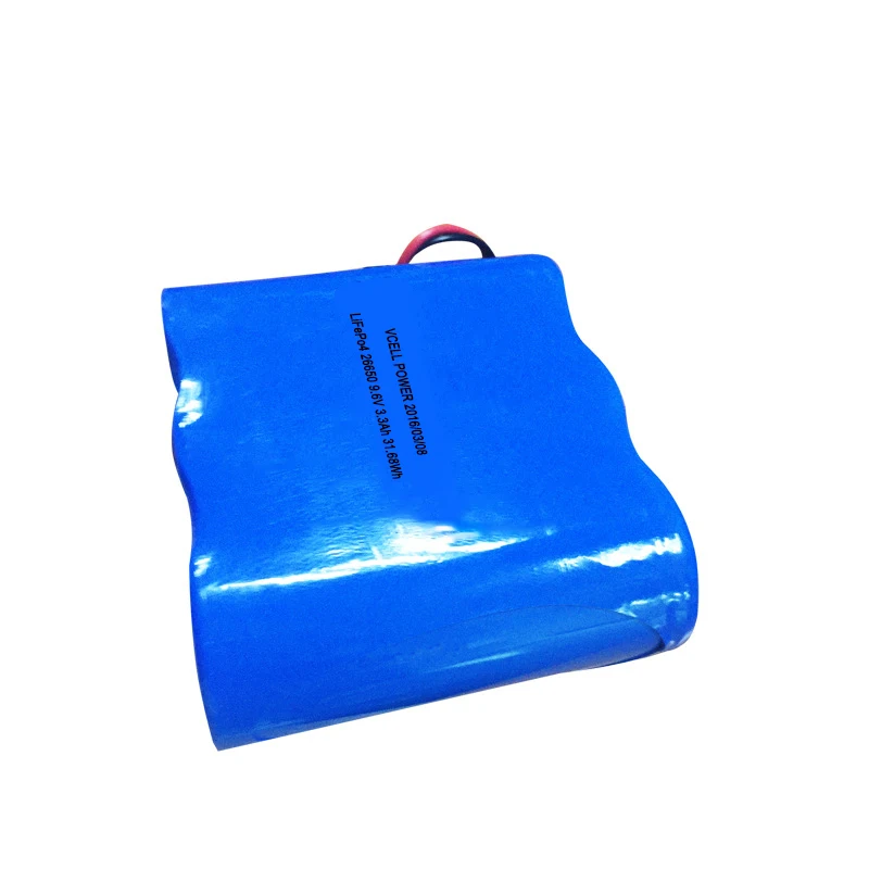 OEM factory Deep Cycle Rechargeable 9.6V 3.3Ah 18650 26650 32700 LiFePO4 Battery Pack with DC connector for UPS/ solar light