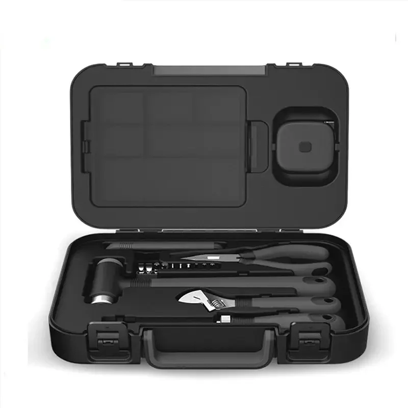 General Household Hand Tool With Screwdriver Wrench Hammer Tape Plier Knife Repair Tools 16Pcs MIIIW DIY Tool Kit Toolbox