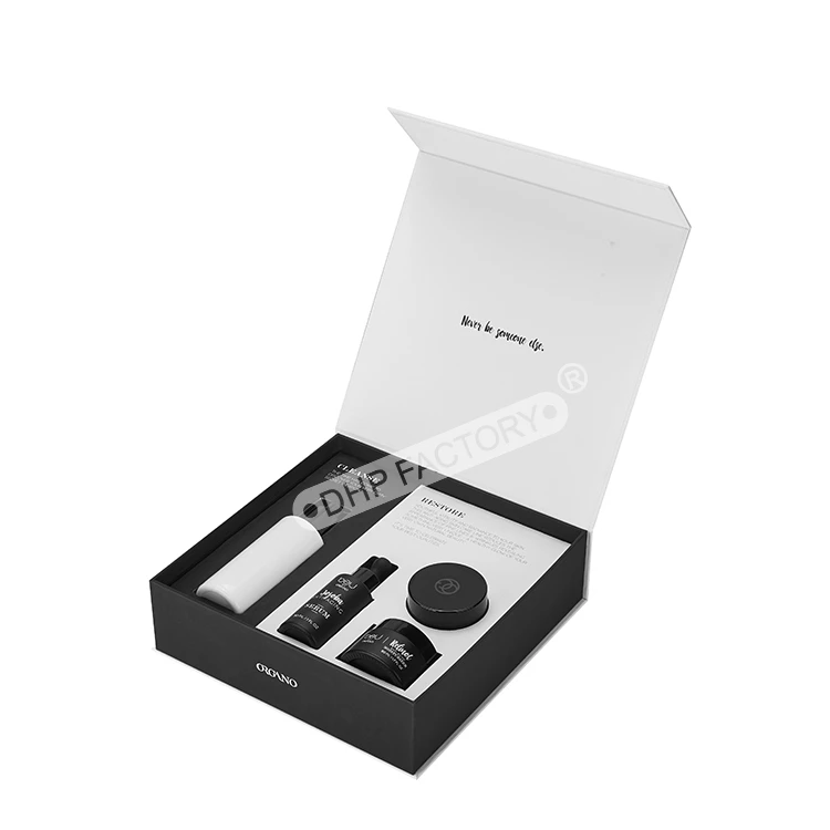 Luxury Custom Cardboard Skincare Cosmetic Kit Giveaway Big Magnetic Packaging Pr Boxes For Beauty Makeup With Inserts Mirror