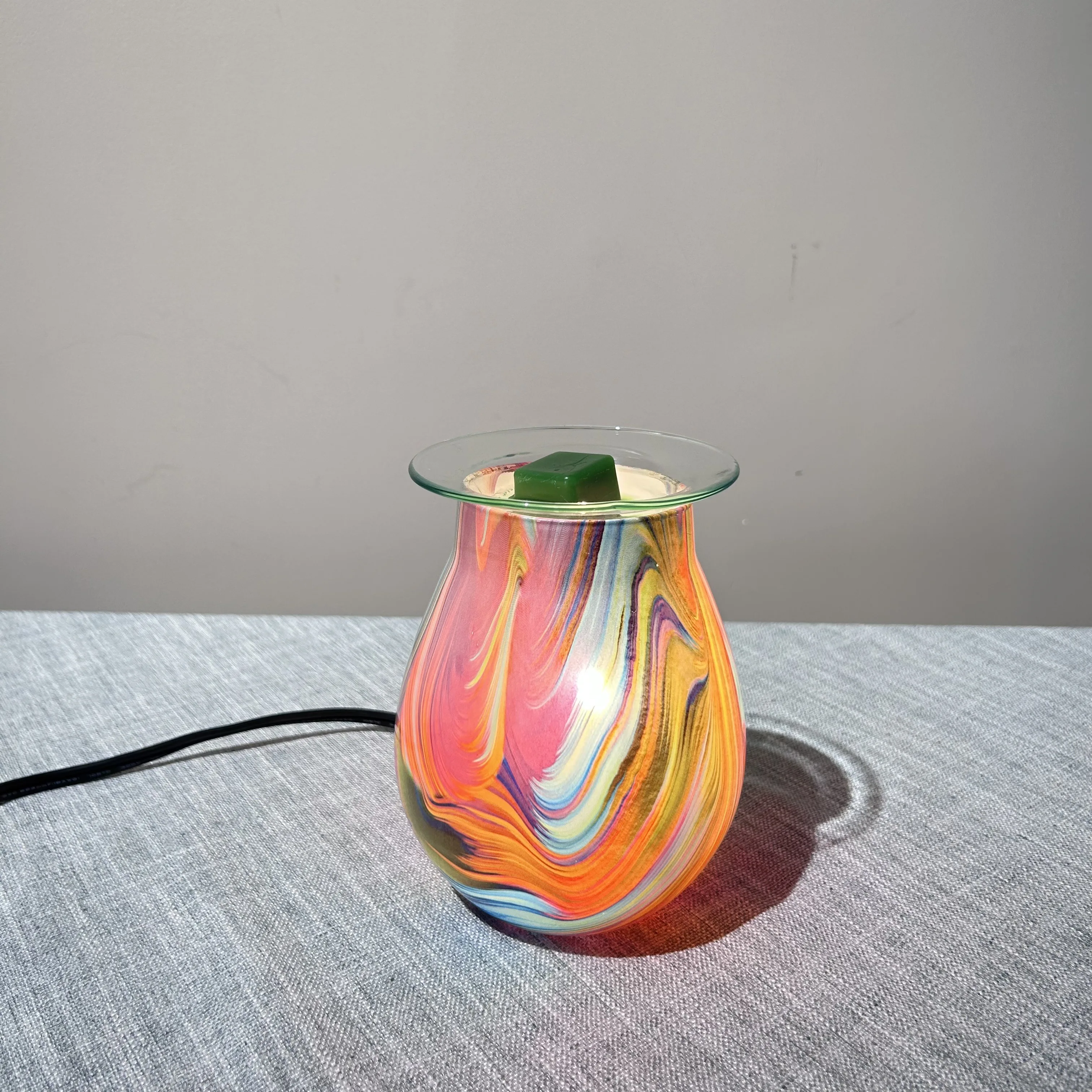 Home Aromatherapy Electric Soy Wax Burner Glass Housing Desk Top Warmer Fragrance  3D Oil Candle Warmers