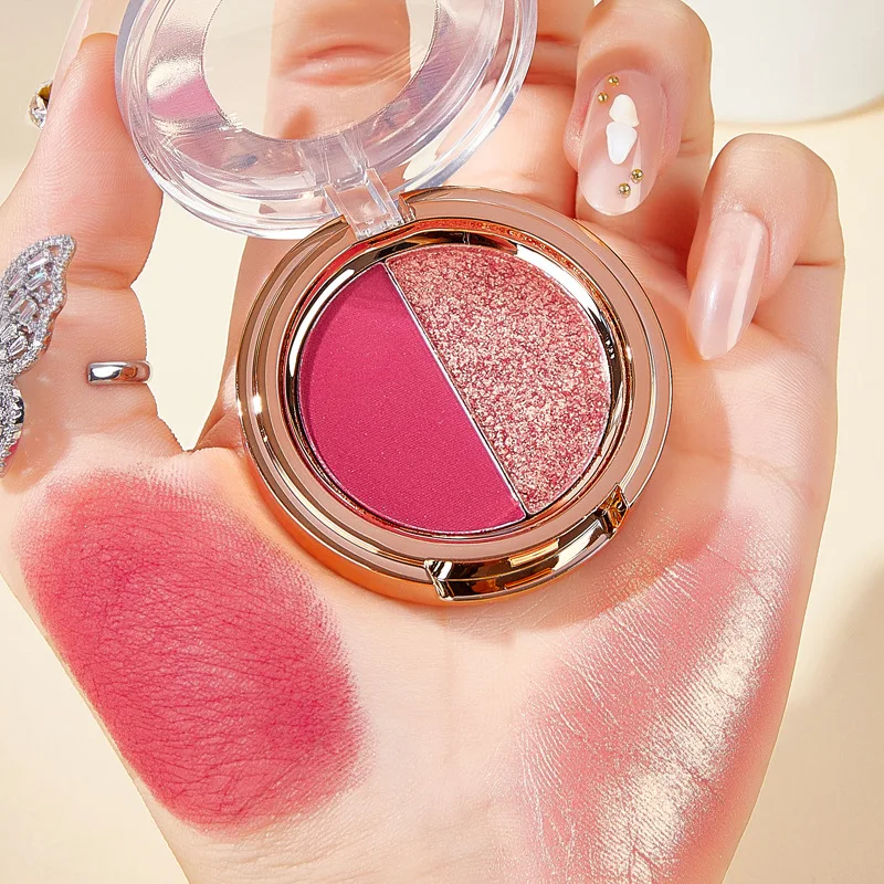 YJ98 New arrival sombra de olhos brilhante eyeshadow with glitter two tone cheap glitter makeup matte eyeshadow palete