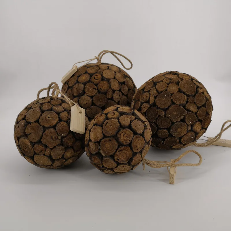 NATURAL teabranch wood hanging ball crafts    handmade teabranch jointed wood ball