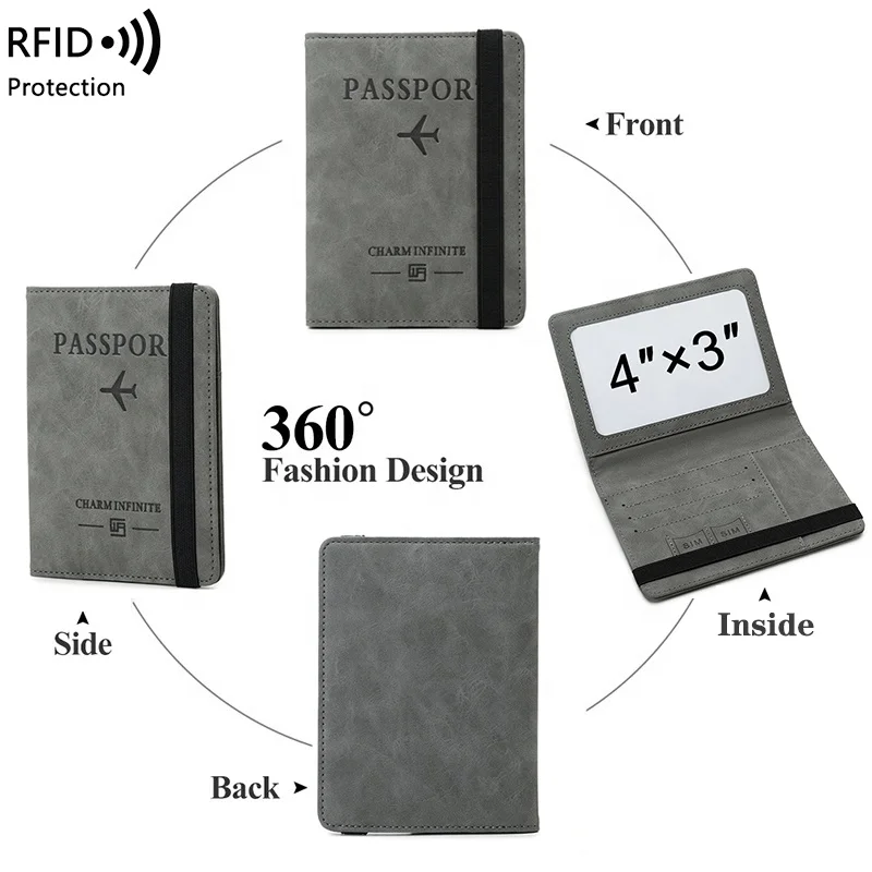 Free sample 2022 Amazon hot 4x3 Inch Vaccination Card passport protector RFID Travel Passport wallet and Vaccine Card Holder