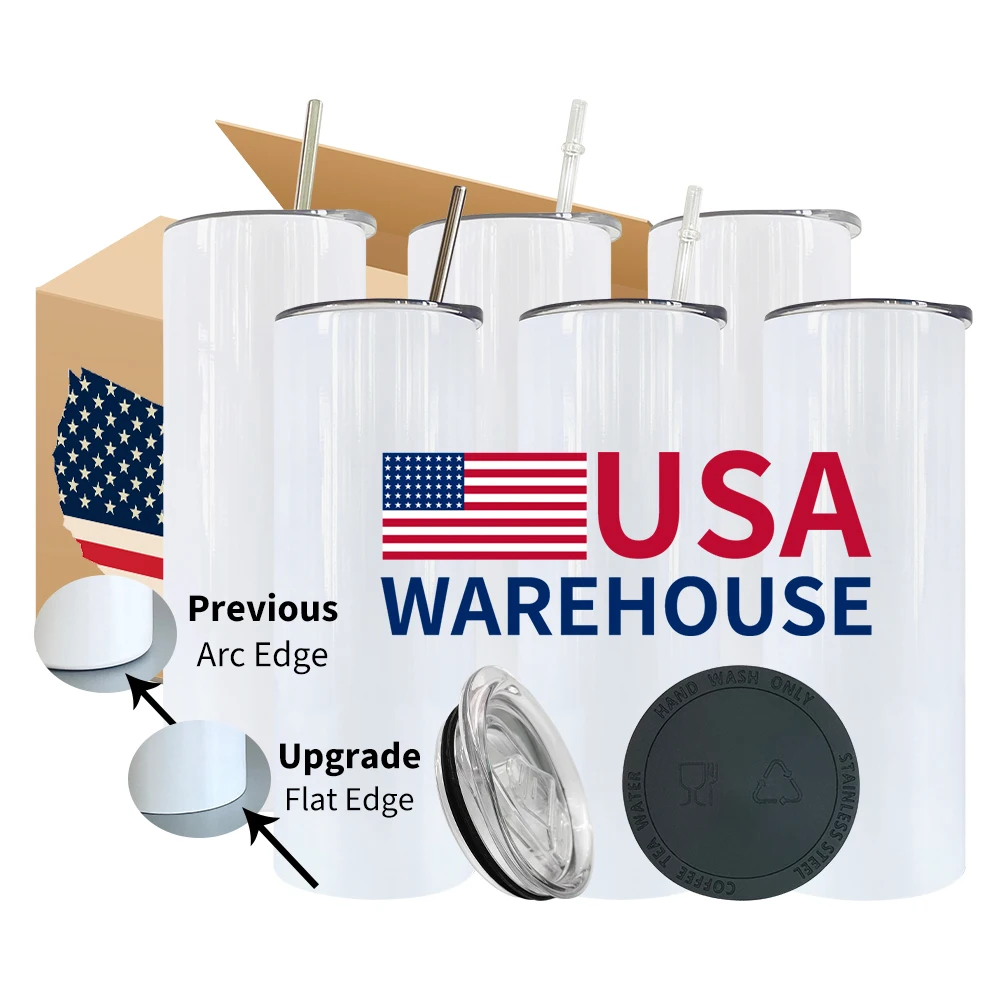 US warehouse укомплектованный нержавеющая сталь общая прямые термопресс узкие 20 унций сублимации заготовки бокал без ножки с печатным ярлыком силиконовая прокладка