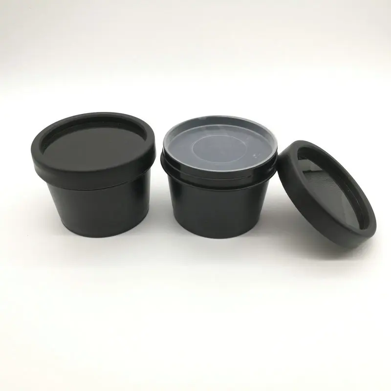 100g PP black plastic wide mouth cosmetic jar empty hair wax cream jar with inner lids