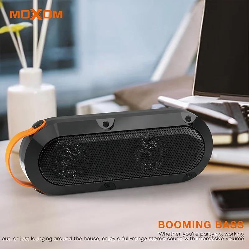 MOXOM SK09 Mini wireless sound box 10W portable bass speaker Travel Home Stereo Speaker with Voice Control