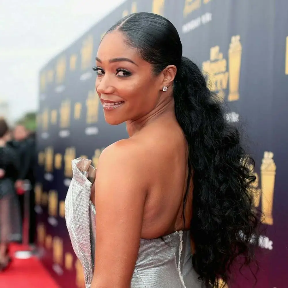 Длинные курчавые прямые человеческие волосы 10-24 дюйма для наращивания конского хвоста, накладные волосы на клипсе, кусочки Yaki, накладные хвосты