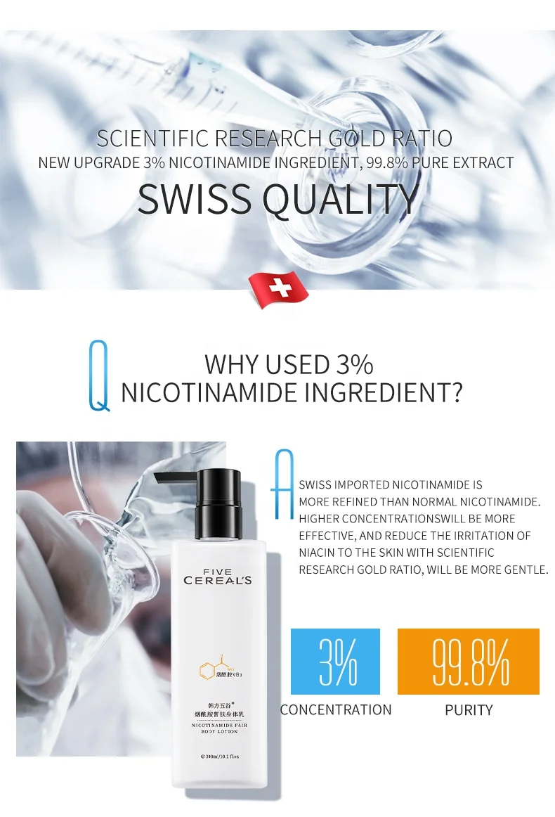 OEM Custom Label Best Skin White Lightening Nicotinamide Fair Body Lotion