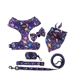 pets accessories dog collar leash harness set 7 pcs set custom pet dog harness