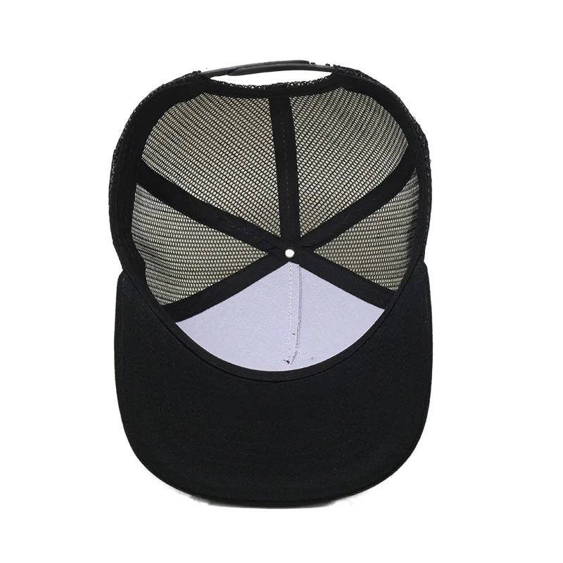 High Quality Sublimation Flat Brim Mesh Trucker Cap With Flat Peek