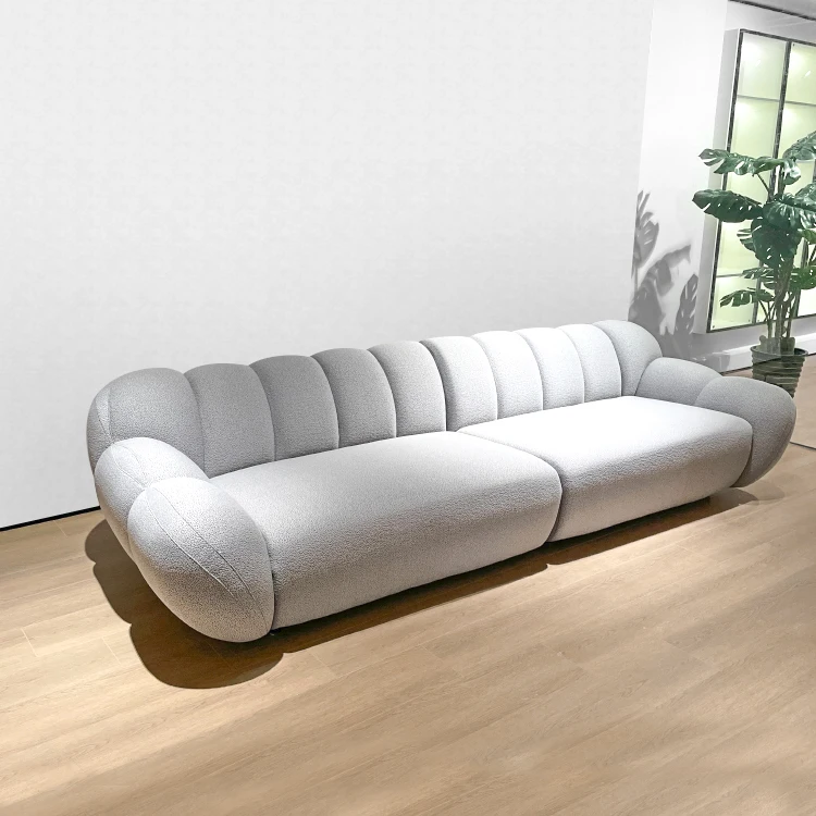 WESOME FURNITURE modern i shaped floor living room sofas Italian upholstery new fabric sectional couch sofa set