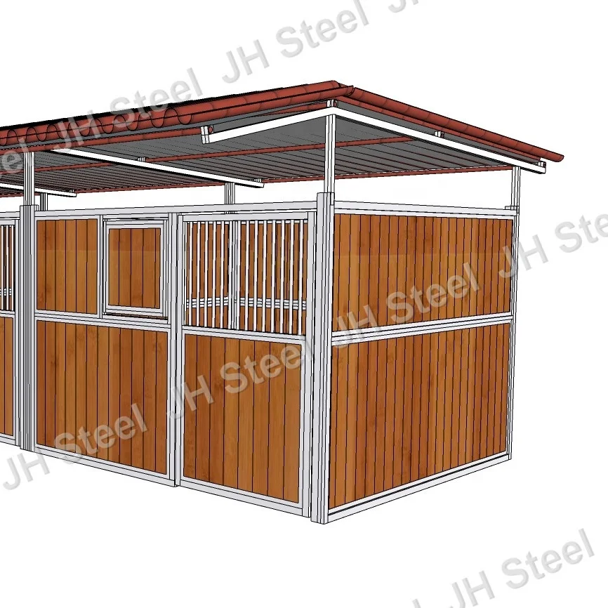 Priefert bamboo wood horse stables boxs horse stalls with optional roof  factory wholesale price