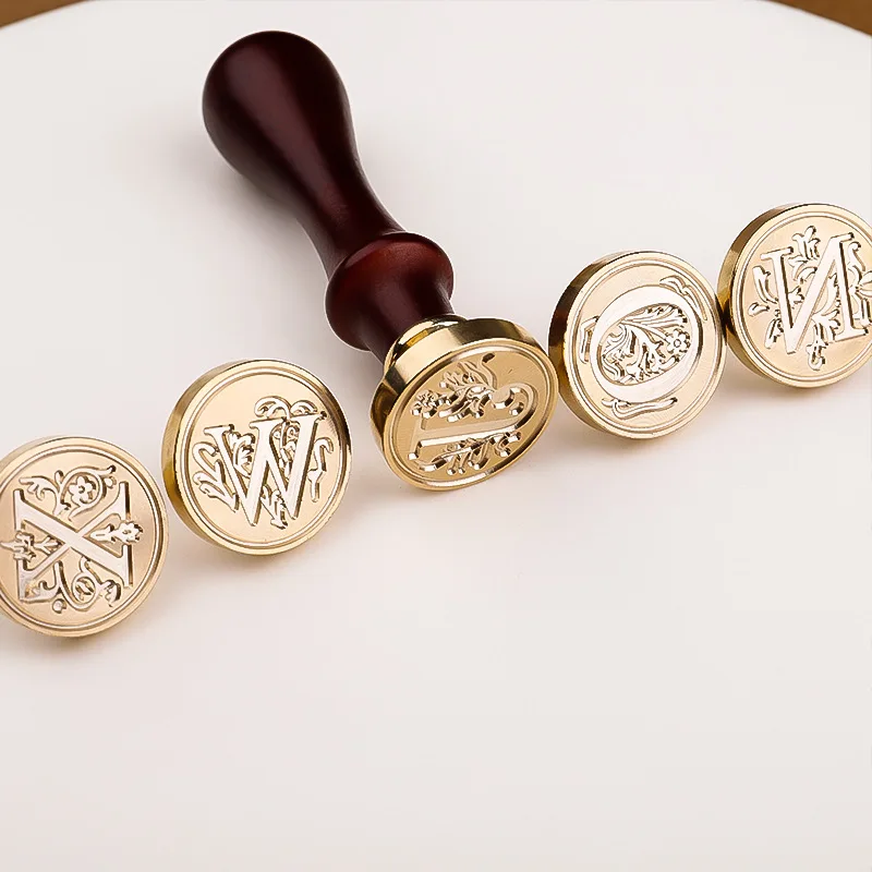 Штамп для запечатывания букв 25 мм Медная головка деревянная ручка штамп оптовая продажа