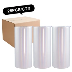 USA Warehouse stocked white 15 oz straight sublimation blanks stainless steel tumblers double wall glitter sublimation tumblers