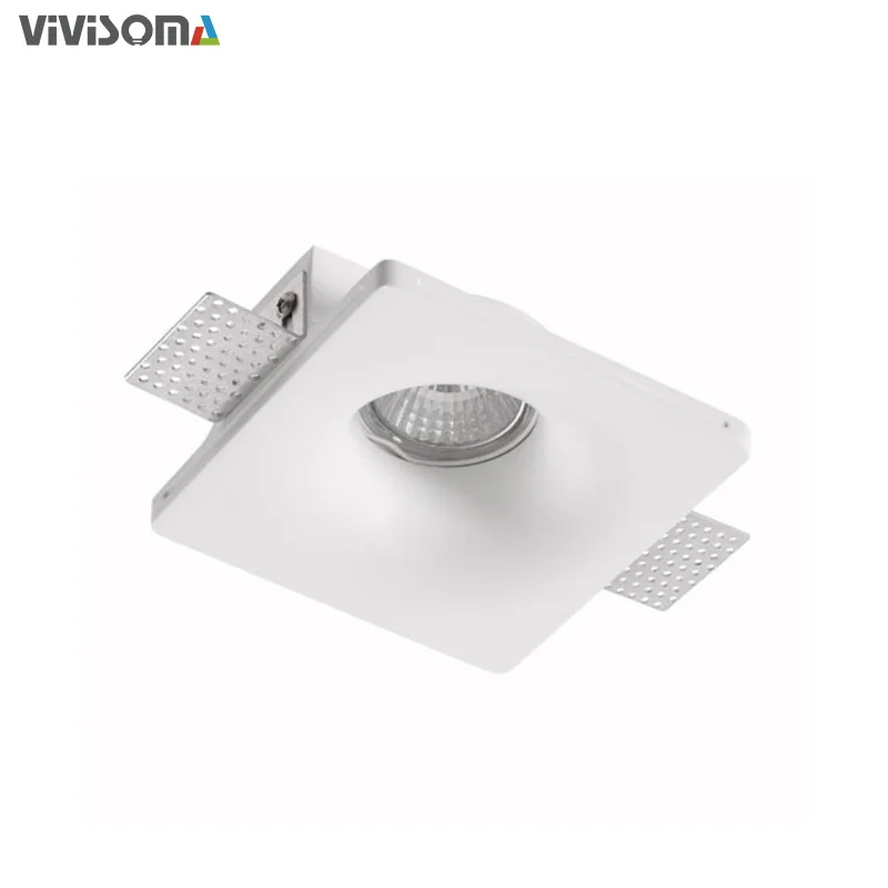 GC07002 Modern Simple Plaster Gypsum LED COB Embedded Square Trimless 7W 10W Ceiling Recessed Downlight For Villa Club Hotel