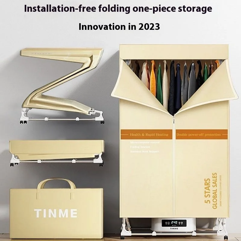 Large Capacity Semi-Automatic Electric Clothes Dryer Foldable Home Wardrobe Dryer with Manual Option