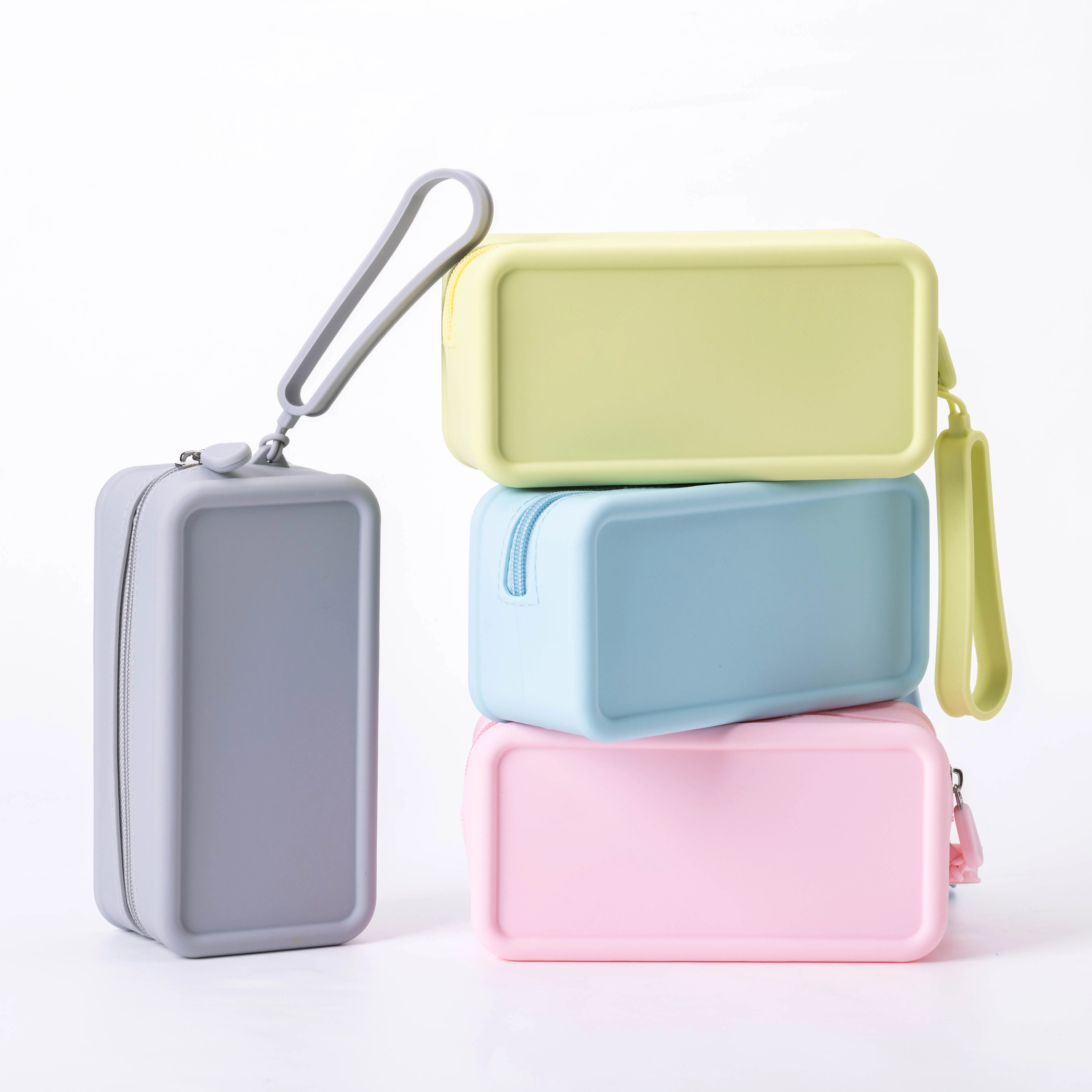 Fashionable Rectangular Shape Silicone Handbag with Big Capacity  Custom logo and color Silicone Cosmetic Purse for Shopping