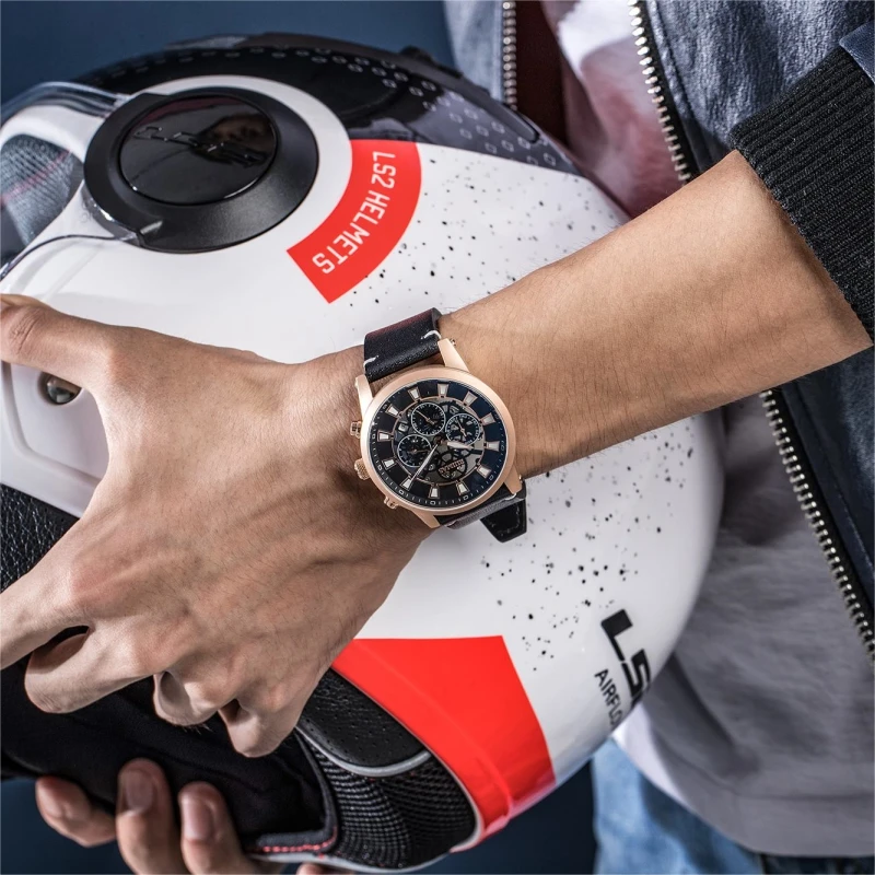 Montre Homme Luxury Military Leather Mechanical Watches Auto Date Waterproof Automatic Watch For Men